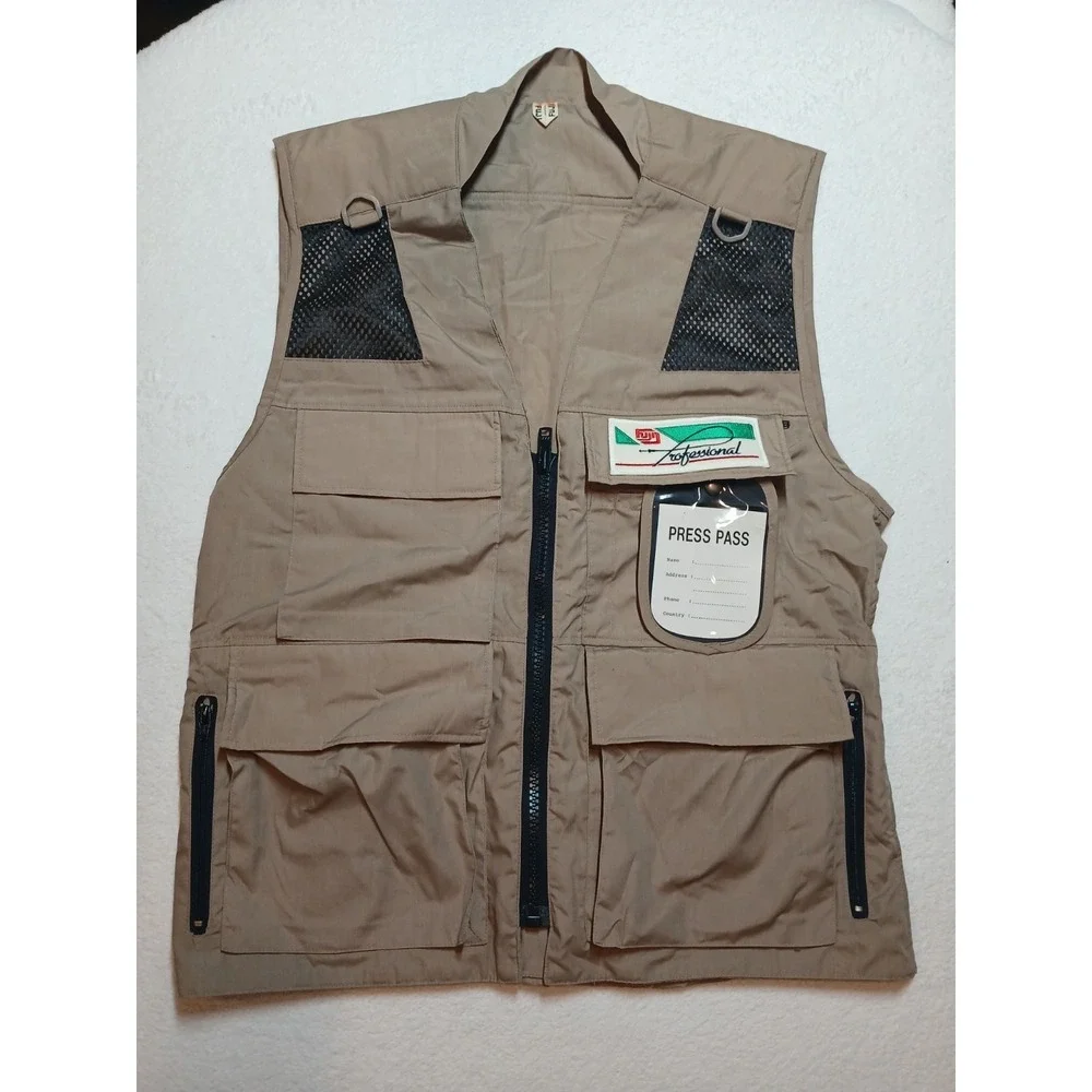 Vintage Fuji Film Professional Media Press Vest Photographer Korea 1980s Size L